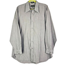 Salvatore Piccolo Napoli Men's Gray Brushed Button Down Dress Shirt 17.5 34/35