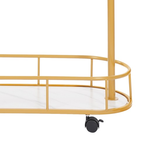 Appendiabiti oro mobile rettangolare appendiabiti con cesto portaoggetti USA - Foto 16 di 20
