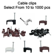 TWIN AND EARTH FT&E CABLE CLIPS SATELLITE TWIN SHOTGUN RG6 BLACK WHITE BROWN