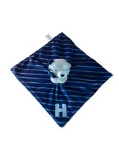 Carters Just One You Lovey Tiger "H" Blue Stripe Baby Blanket 13"x12" 67844