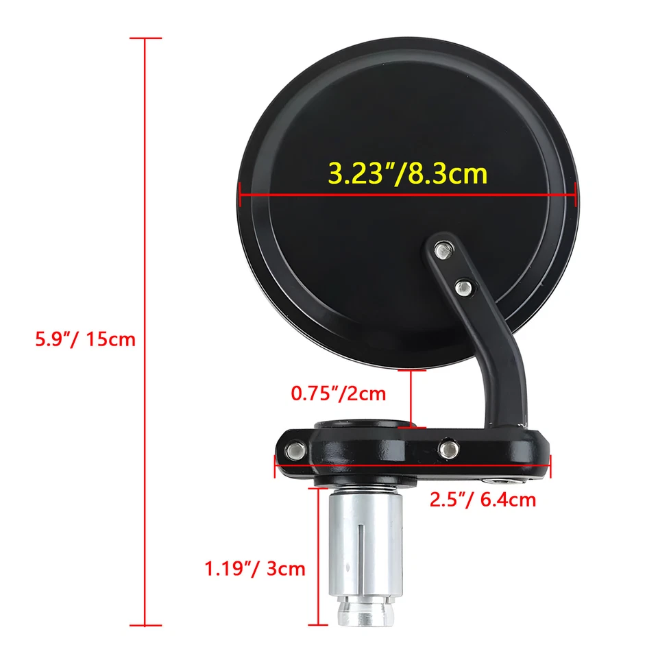 For Honda GROM MSX125 Round Motorcycle 7/8" Rearview Side Handle Bar End Mirrors Foto 2 de 4