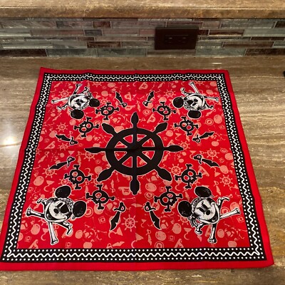 Disney Cruise Line Treasure Pirate Night Red Mickey Mouse Bandana Set (5 total) Red Disney Cruise Line Pirates in the Caribbean Party Pirate  main image 2
