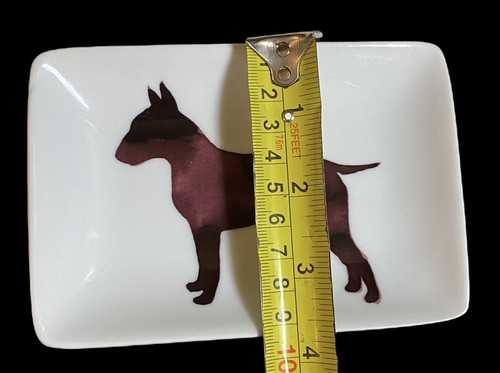 Bullterrier Hund Porzellan Tablett Scott Lifshutz West Elm Schmuckschale 5,5" Neu - Bild 5 von 7