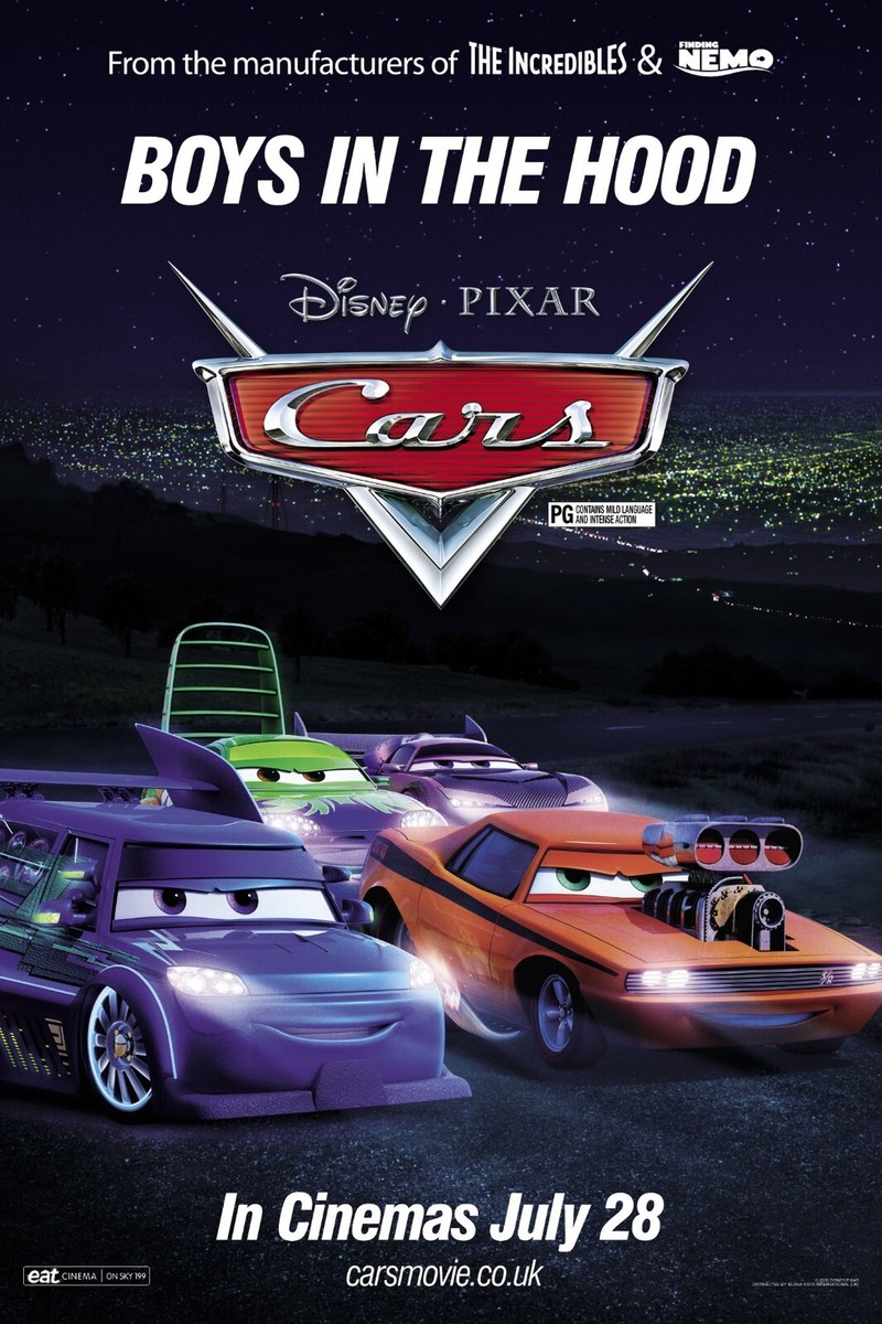 2006 Disney Pixar Cars Movie Poster 11X17 Boost Snot Rod Lightning