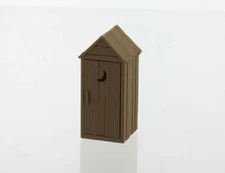 1:64 WOOD COLOR RUSTIC OUTHOUSE PLASTIC 3D TO SCALE DIORAMA PART