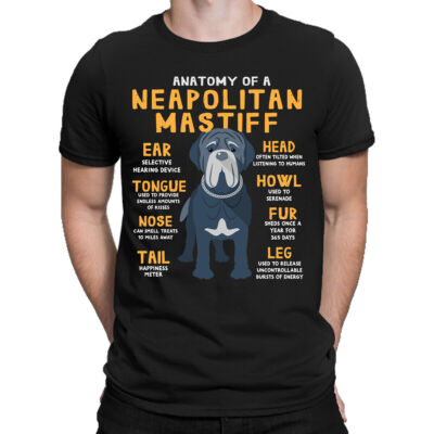 Anatomie des neapolitanischen Mastifs Hund Medizin Wissenschaft Biologie Körperorgan Herren Top #AL