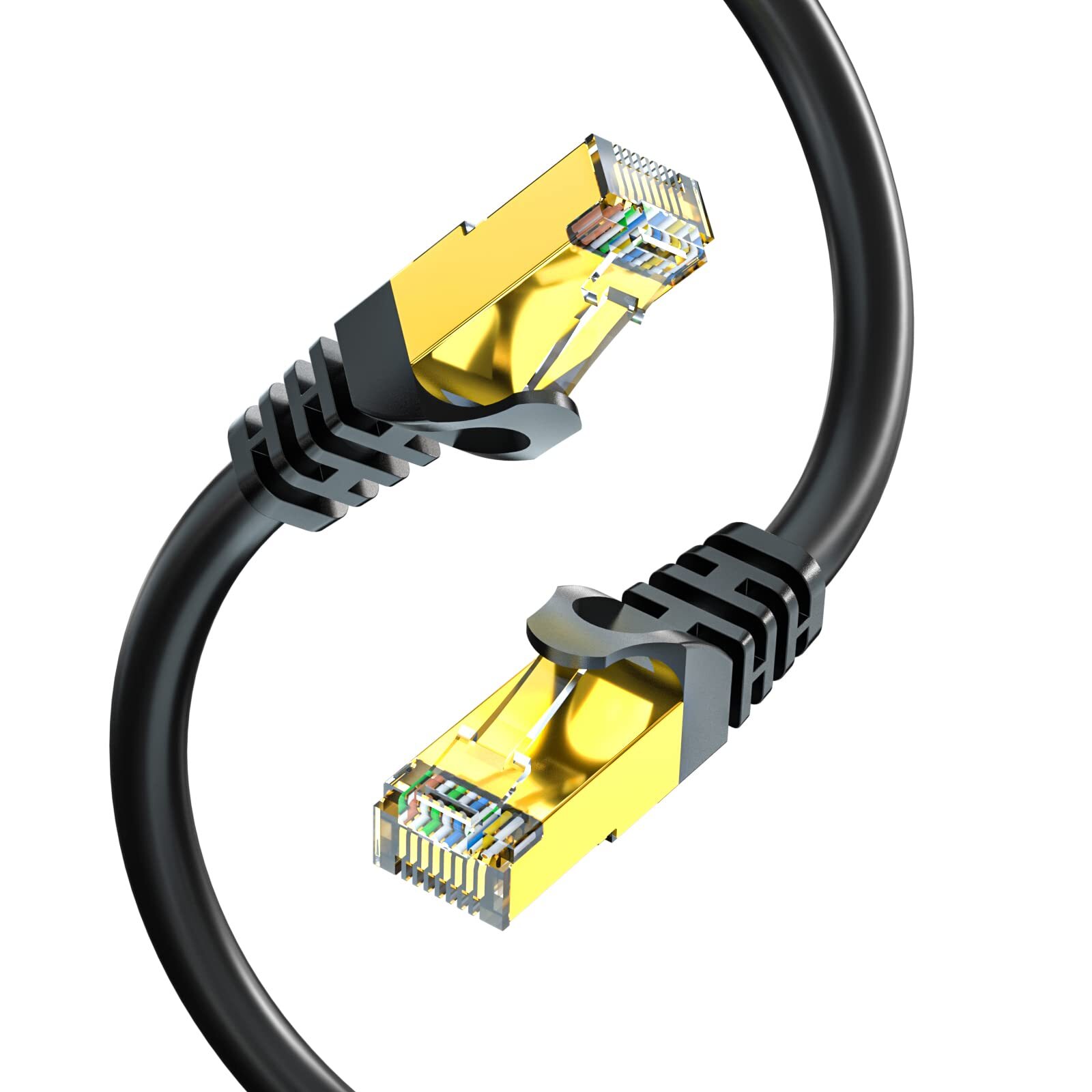 Cat7 Ethernet Cable 25ft Cat7 Outdoor Cable Triple Shielding Sstp 10gbps 600mhz-image