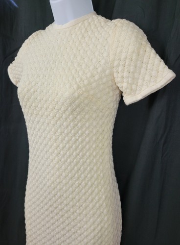 Vintage Cream Crocheted Dress w Lining & Zipper Back Teen Size 14?/Adult XXS? - Picture 5 of 17