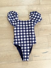 Habitual Kids Gingham Puff Sleeve One Piece Swimsuit Blue Size 14
