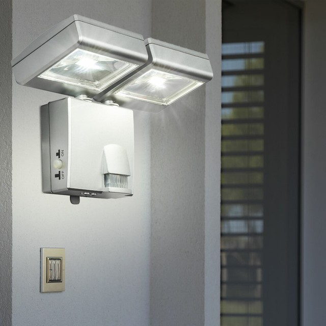 Luxus Led Aussen Wand Lampe Spot Schwenkbar Balkon Leuchte Bewegungsmelder Silber Online Kaufen Ebay 