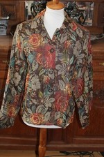 Coldwater Creek Fall Colors Floral Blazer Sz M 263