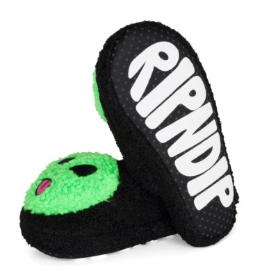 RIPNDIP ''Lord Alien Plush Face House'' Slippers (Black) Slides