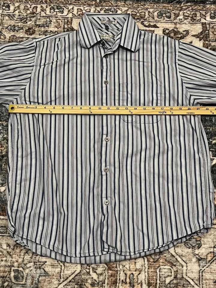 Geoffrey Beene Abotonado Para Hombre Mediano Multicolor Rayas Cuello Fácil Cuidado Foto 4 de 4