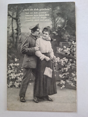 AK Postkarte 1. WK ''Seit ich dich gesehen!'' Baver. Rgt.12 7. Komp. 1023