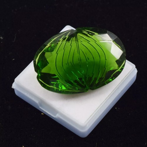110 Ct Certified Curving Oval Shape Brazilian Green Moldavite Loose Gemstone - Picture 3 of 5