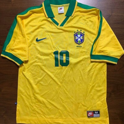 Nike 1997 Brazil Home Jersey Yellow - No.10 Size M used Excellent