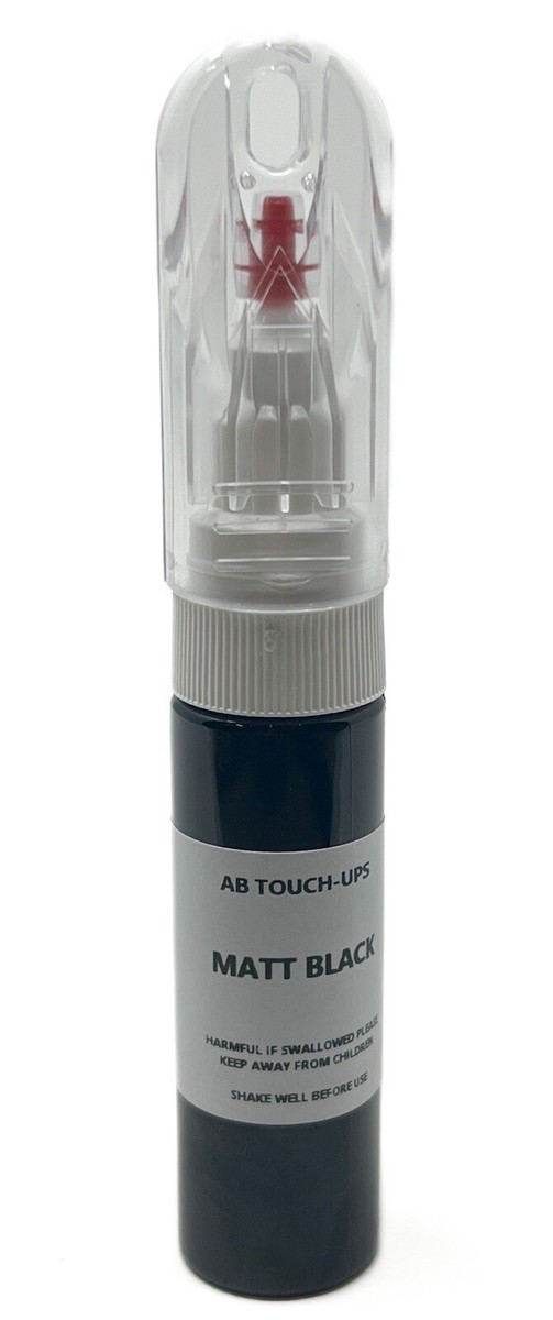 MATT BLACK ALLOY WHEEL TOUCH UP PAINT PEN BRUSH FOR SCRATCH CURB