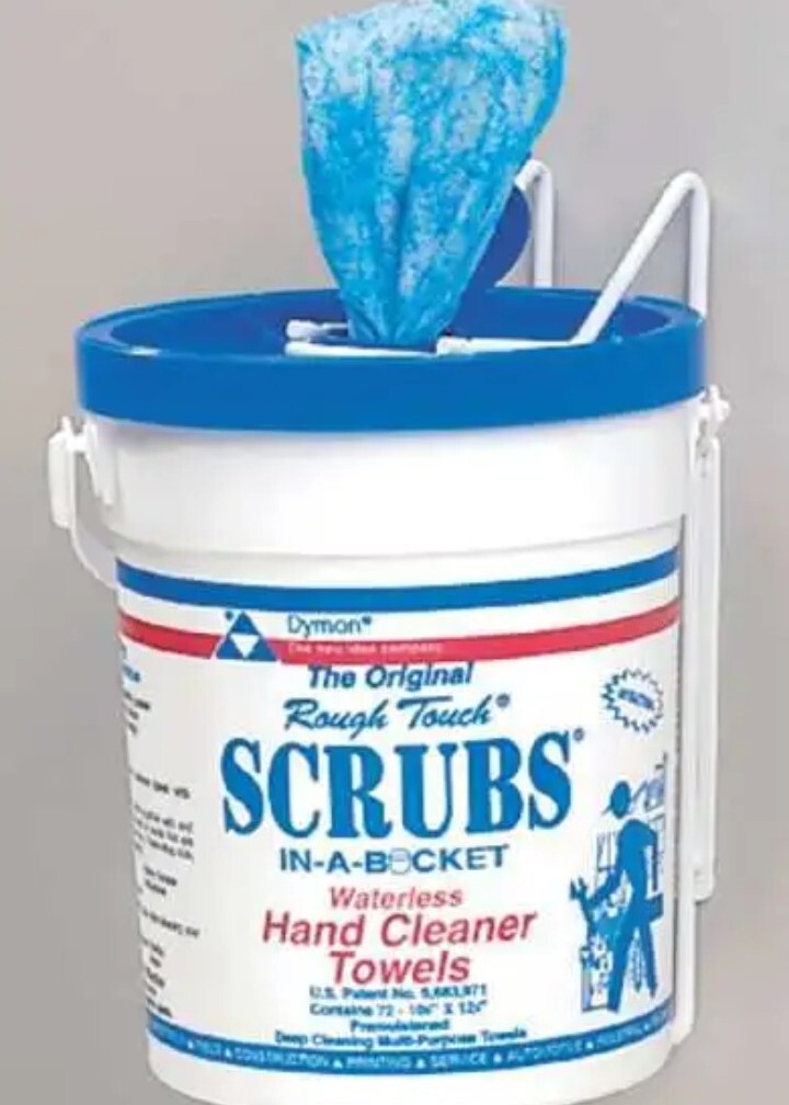 SCRUBS inaBucket 10x12" Hand Cleaner Towels ColorlessBlue/White, 6