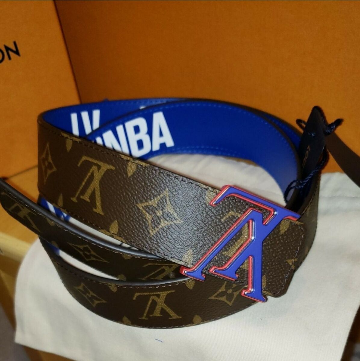 LOUIS VUITTON LV x NBA 40 MM BELT SIZE 100=40 Mens By Virgil Abloh