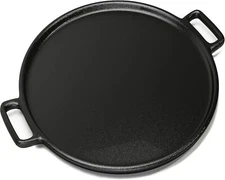 Heavy Duty Tortilla Cast Iron Griddle Oval Skillet Comal Pizza Flat Pan, 14''🔥