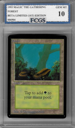 1993 MTG Beta Limited (1st) Edition Forest Graded FCGS 10 GEM MINT!!! - Picture 1 of 2