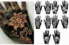 10 Sheets Henna Stencil Tattoo Self-Adhesive Temporary Tattoo Templates