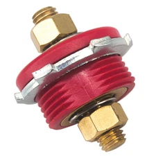 Thru Panel Battery Cable Bulkhead Connector Positive RED Terminal Post 3/8" Stub