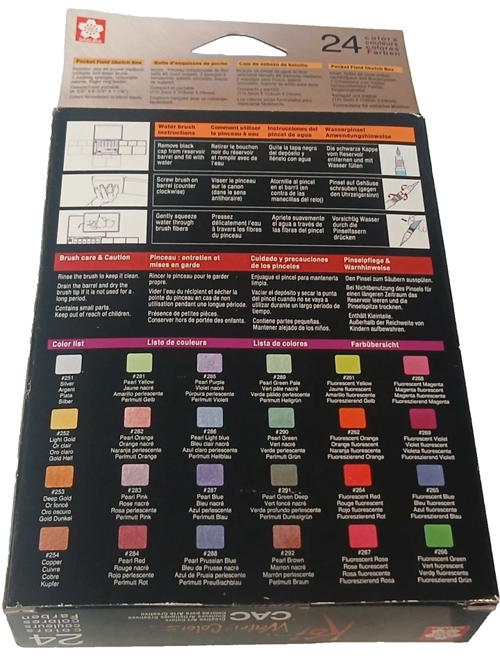 2 Sakura Koi акварель CAC карман поле эскиз коробка два разных 24 половина кастрюли ea - Изображение 4 из 4