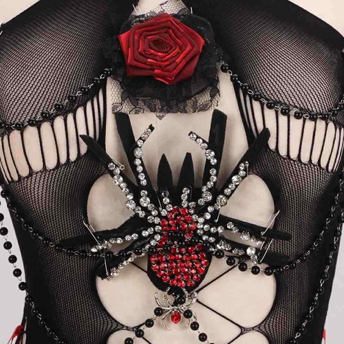 Punk Rock Goth Grunge Hip Hop Gothic Tank Rose Y2K TOPS E-Girls Spiders Pin - Picture 8 of 19