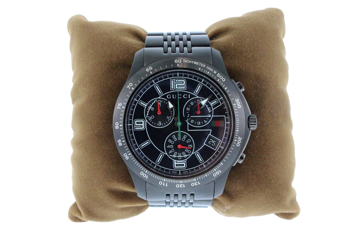 Gucci G-TIMELESS 126.2 Stainless Steel Black Dial Quartz Mens 