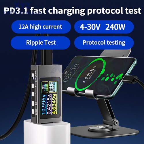KWS-X1 Type-C Power Tester Voltage Current Meter USB-C Multimeter DC 4-30V 0-12A - Picture 5 of 24