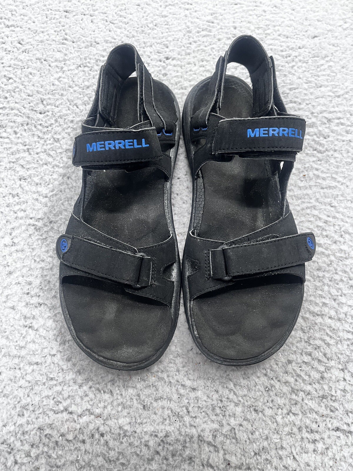 Sandali comodi uomo Merrell neri punta aperta gancio cinturino passante taglia 11