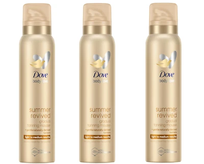 3 X Dove Summer Revived Light to Medium Gradual Self Tan Body Mousse 150ml
