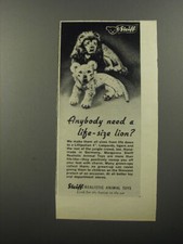 1956 Steiff Animal Toys Ad - Anybody need a life-size lion