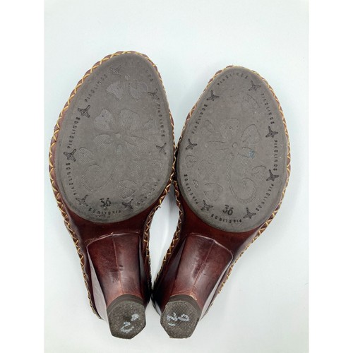 Pikolinos Kitten Heel Wedge Sandals Leather Mule Slide Open Toe 36EUR 5.5-6 US - Picture 10 of 12