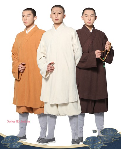 Cotton Linen Buddhist Monk Kung Fu Tai Chi Set Shaolin Temple Meditation Uniform - 第 1/24 張圖片