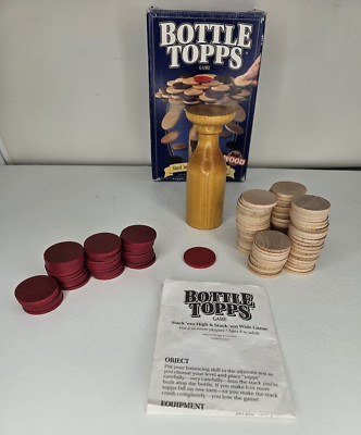 Bottle Topps Parker Brothers Game Stack` Em High Stack` Em Wide Real Wood 1993