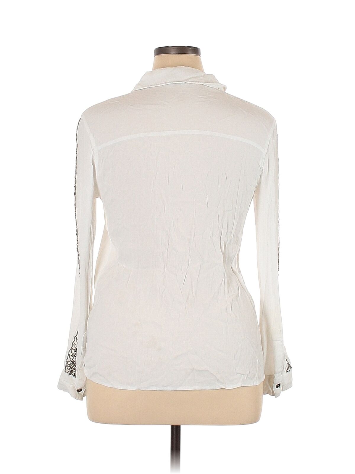 Miss Me Women Ivory Long Sleeve Blouse XL - image 2