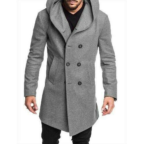 Double-breasted Hooded Jacket Parka 