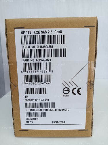 HPE 652749-B21 653954-001 1TB 7.2K SAS 6G 2.5" SFF G8 G9 Hard Drive HDD - Afbeelding 4 van 5
