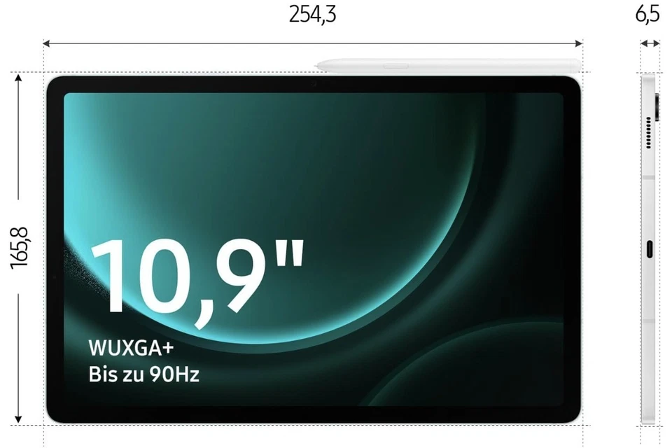 Samsung Galaxy Tab S9 FE 5G Tablet 10,9 Zoll 128GB Android S Pen Grau Gray - Bild 2 von 4