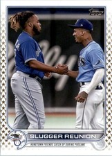 2022 Topps Factory Set Gold Star 329 Slugger Reunion Wander Franco V Guerrero Jr