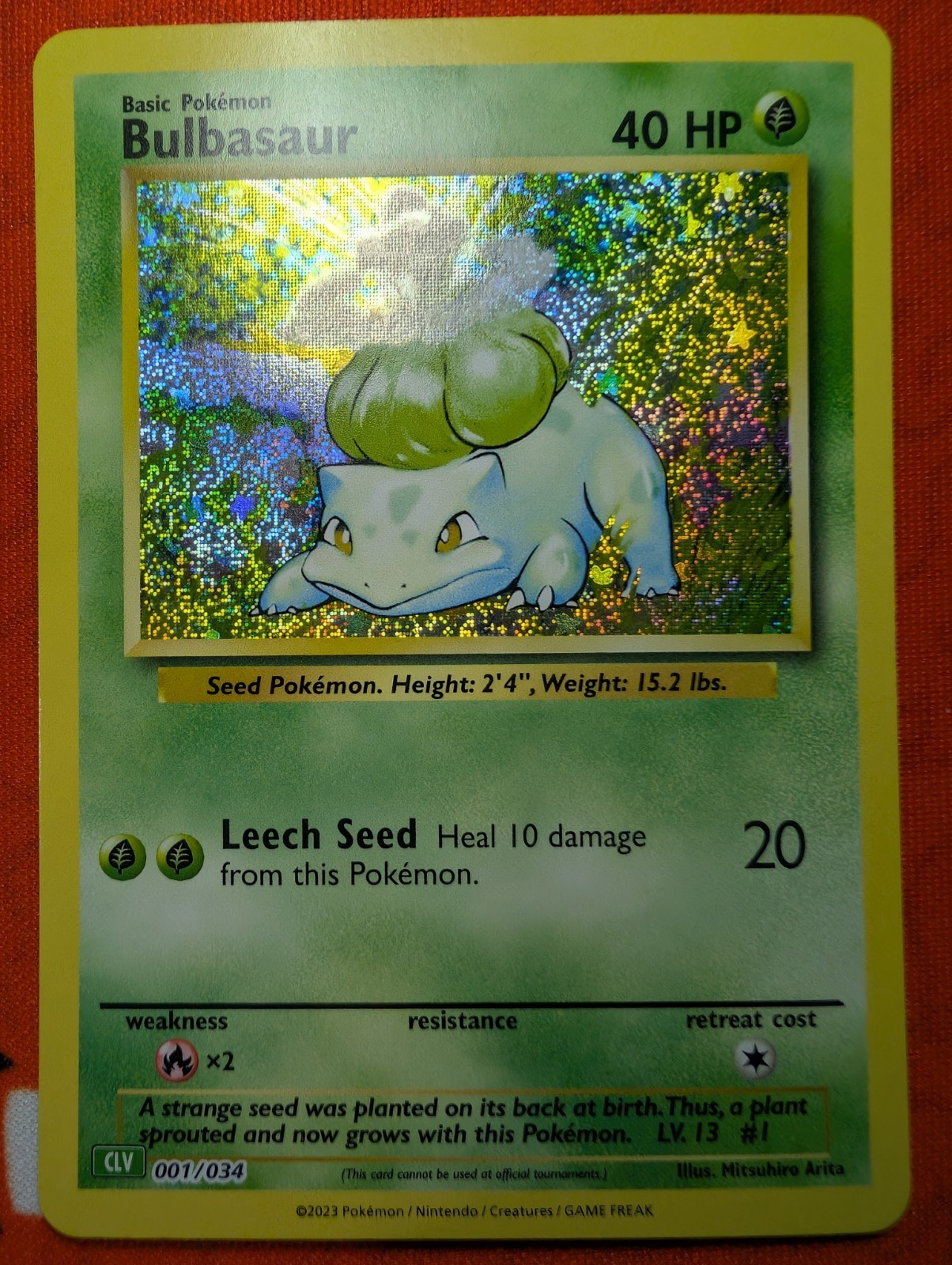 Pokemon Bulbasaur 001/034 Trading Card Game Classic Collection Holo