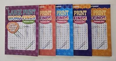5 New Large Print Word-Finds Puzzle Books Kappa Games Vol #444-478 ~ Search,Hunt