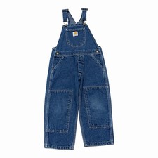 Carhartt Double Knees Overalls Youth Kids 6/7 Small Blue Denim
