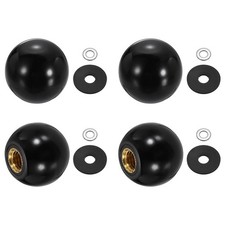 4Pcs Threaded Ball Knobs, M8 x 25mm Phenolic Plastic Ball Handles, Black