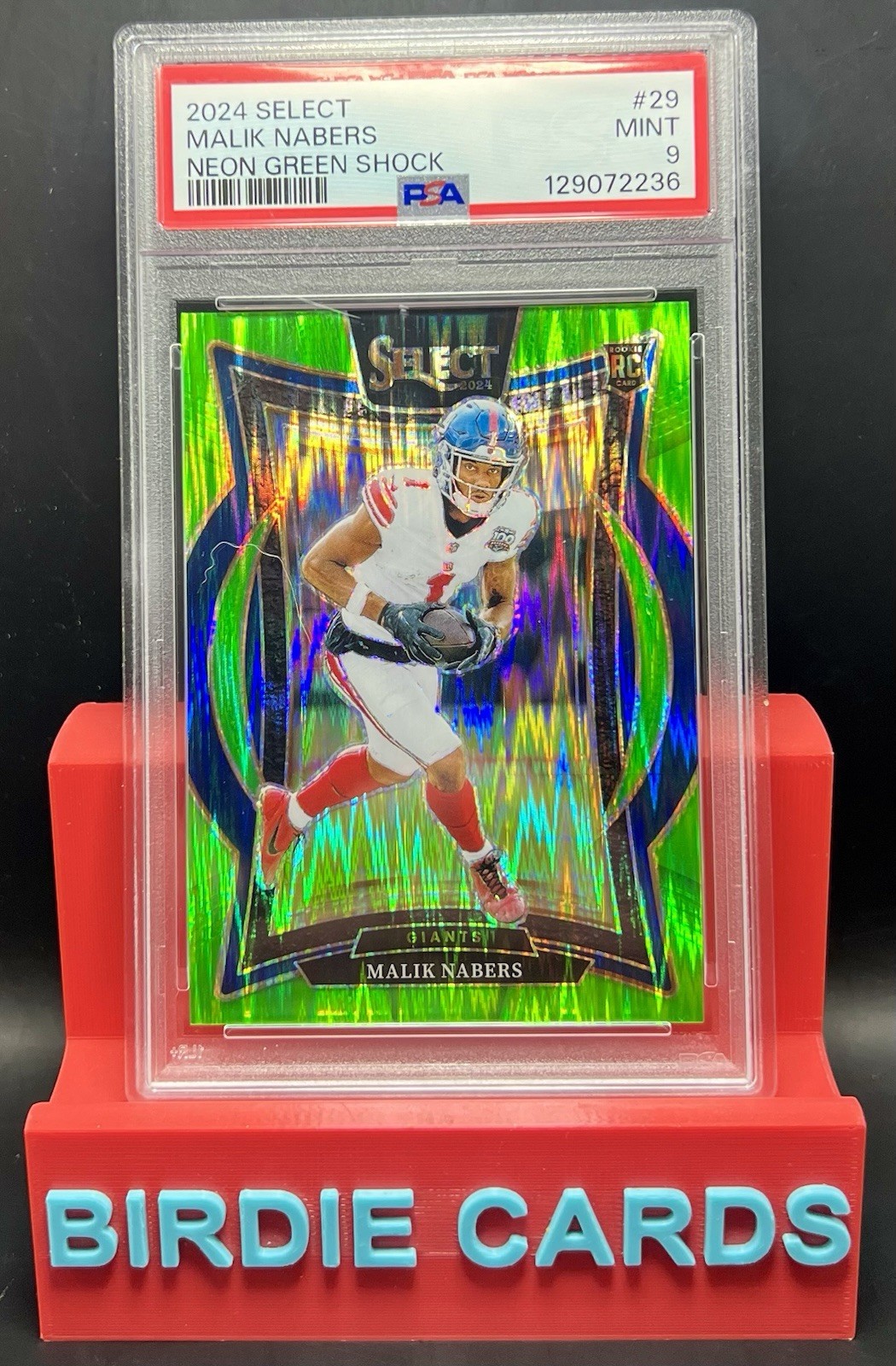 2024 Select- Malik Nabers (RC) Neon Green Shock /599 PSA 9 #29
