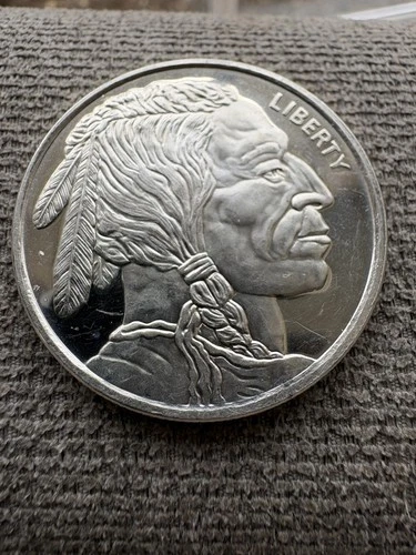 1 Troy Ounce 999 Fine Silver Liberty Indian Head Buffalo Coin Plastic Pouch
