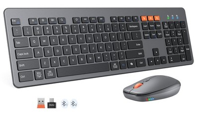 Wireless Keyboard and , Ultra Slim Multi-Device Bluetooth Keyboard , Low-Prof...