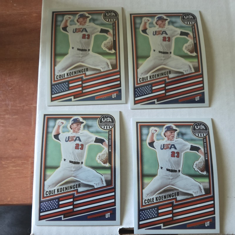 2026 Panini USA STARS STRIPES PRIZM LOT OF 4 CARDS COLE KOENINGER #103